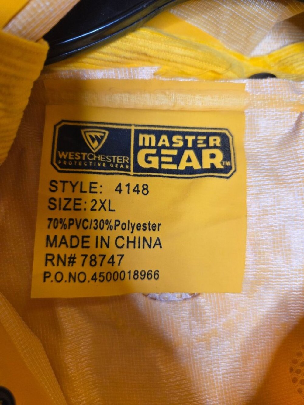 Westchester Master Gear Raincoat 2XL PVC/Polyester Waterproof Hood Full-Length - Picture 3 of 6